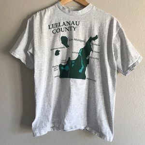 Vintage 90s Michigan Leelanau T-Shirt Vtg Large